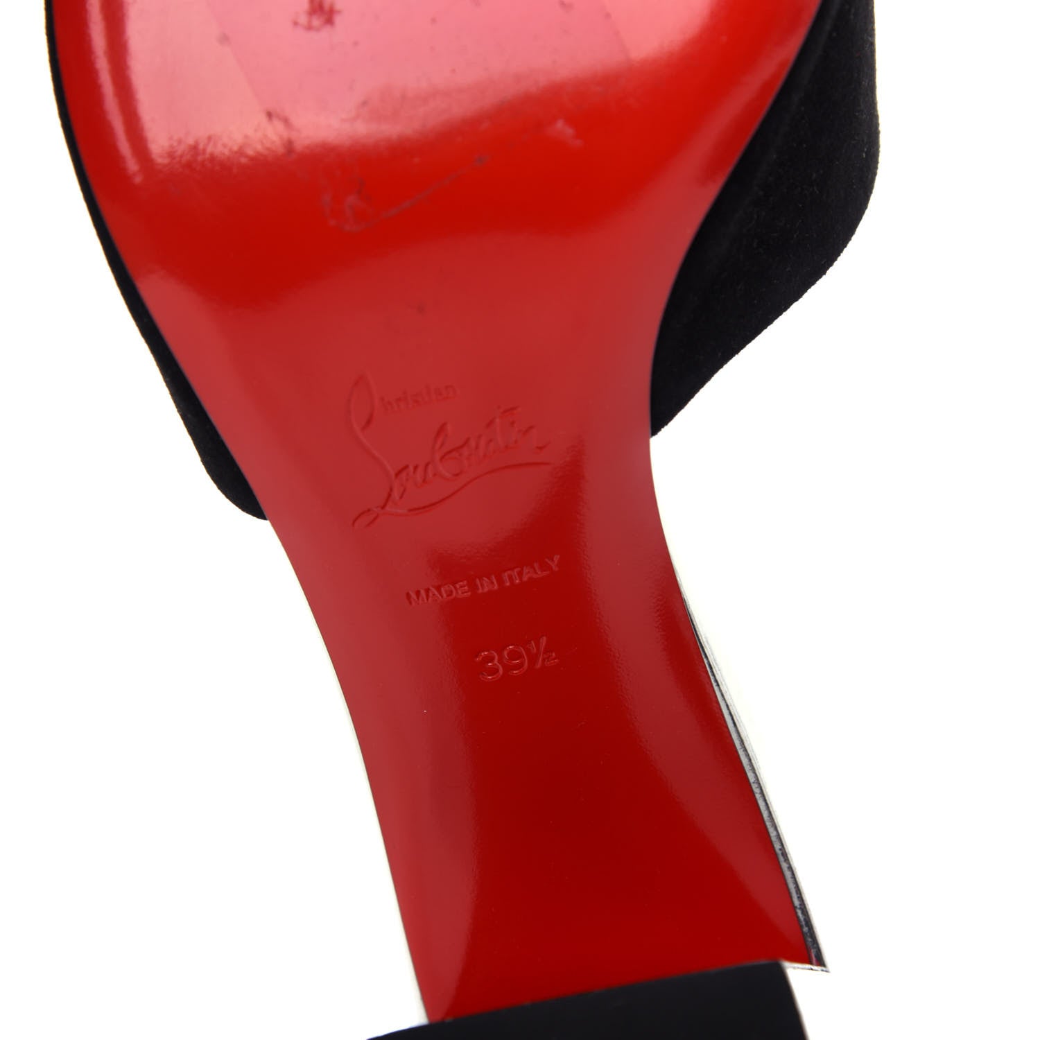Christian Louboutin Veau Velours Specchio Dear Home 55 Slide Sandals 39.5 Black Crystal 9 of 10