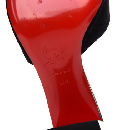 Christian Louboutin Veau Velours Specchio Dear Home 55 Slide Sandals 39.5 Black Crystal 9 of 10