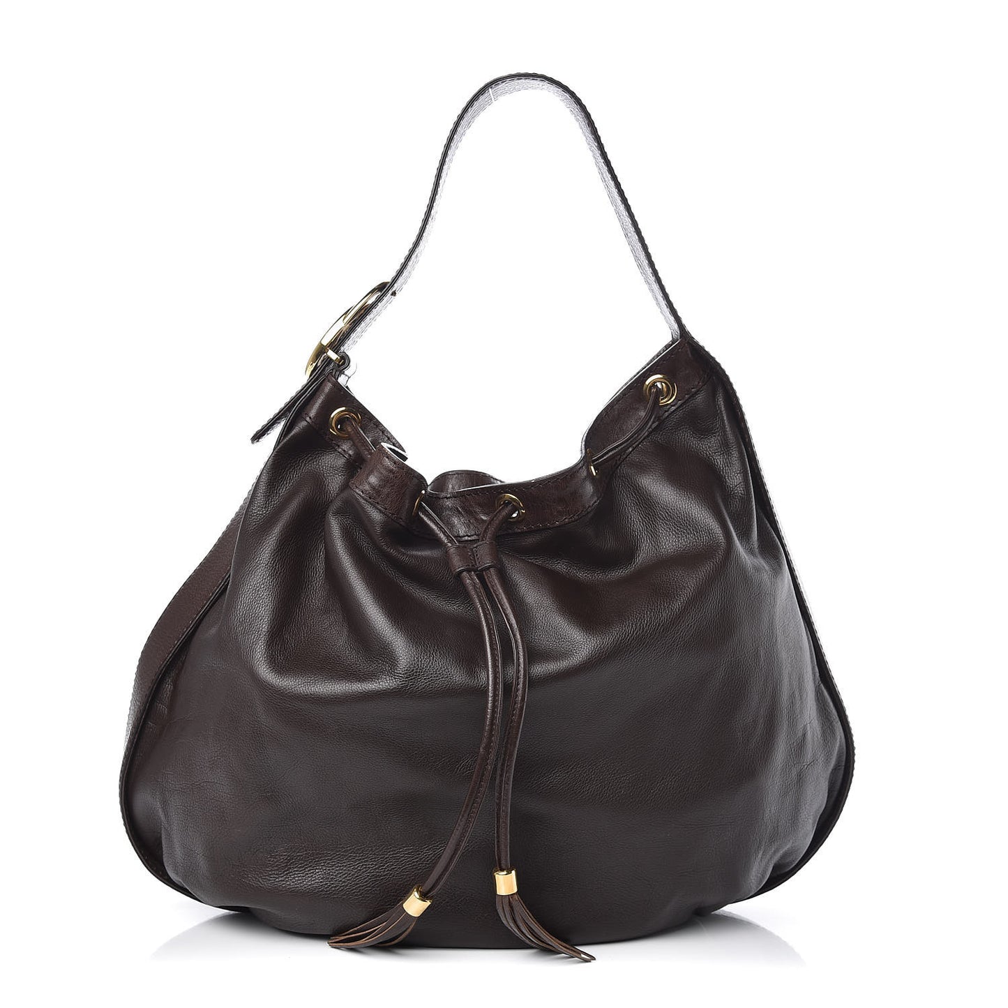 Guccissima Medium Interlocking Icon Shoulder Bag Dark Brown