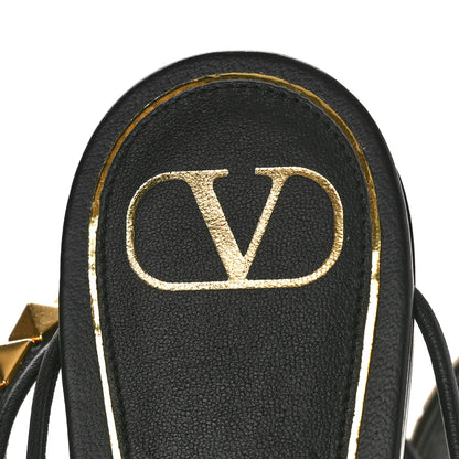 Valentino Garavani Calfskin Rockstud No Limit Gladiator Flat Sandals 40.5 Black 9 of 9