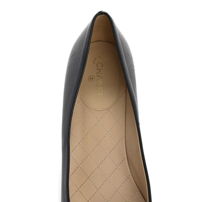 Chanel Lambskin Cap Toe CC Pumps 40 Black 7 of 9