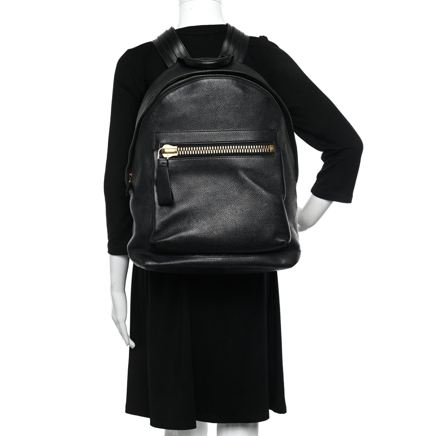 Grained Calfskin Buckley Backpack Black