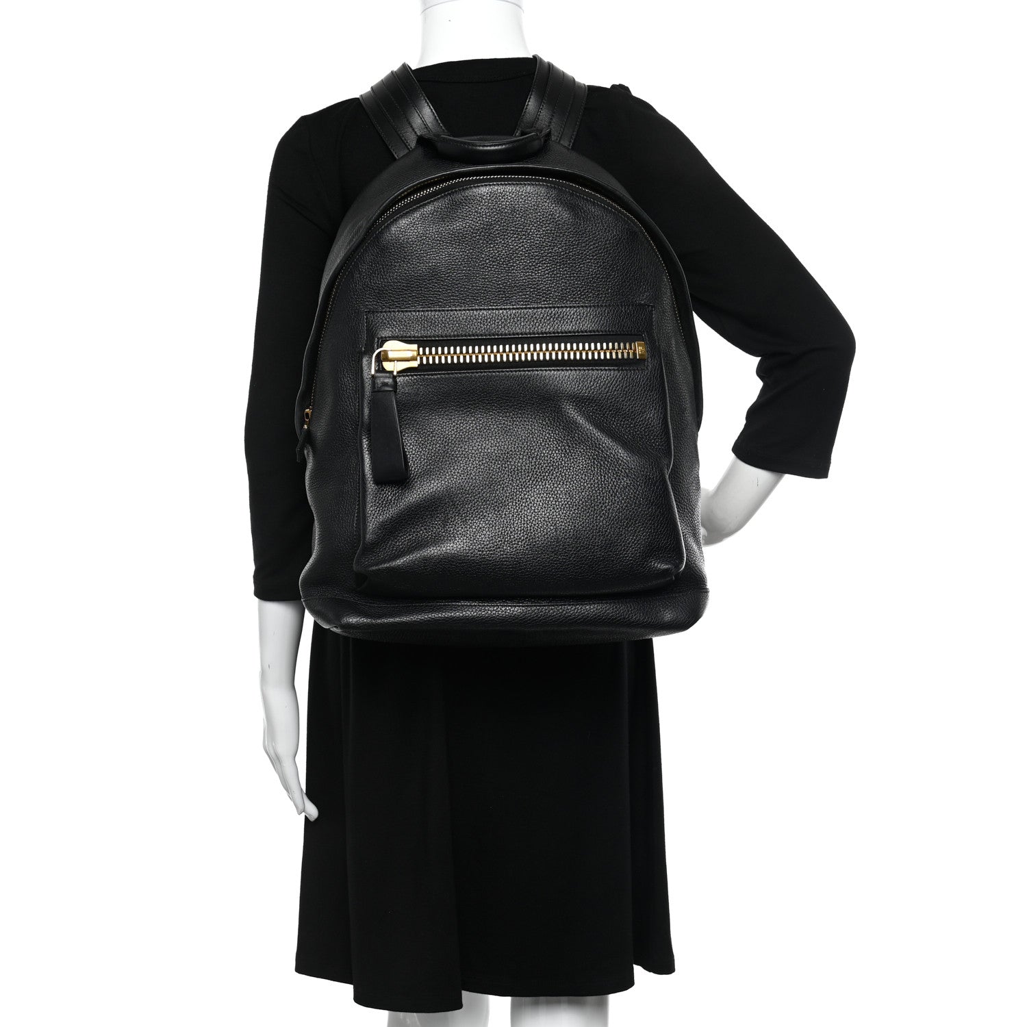 Tom Ford Grained Calfskin Buckley Backpack Black 3 of 12
