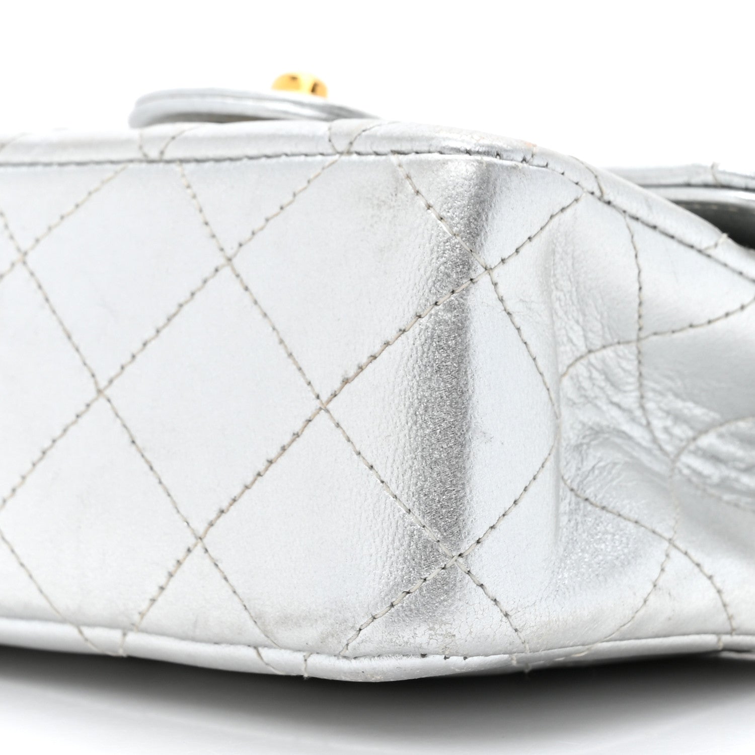 Chanel Metallic Lambskin Quilted Mini Kelly Silver 10 of 17