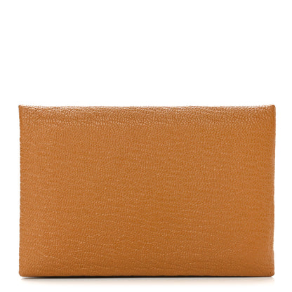 Hermes Chevre Mysore Verso Calvi Card Case Caramel Mauve Sylvestre 1 of 7