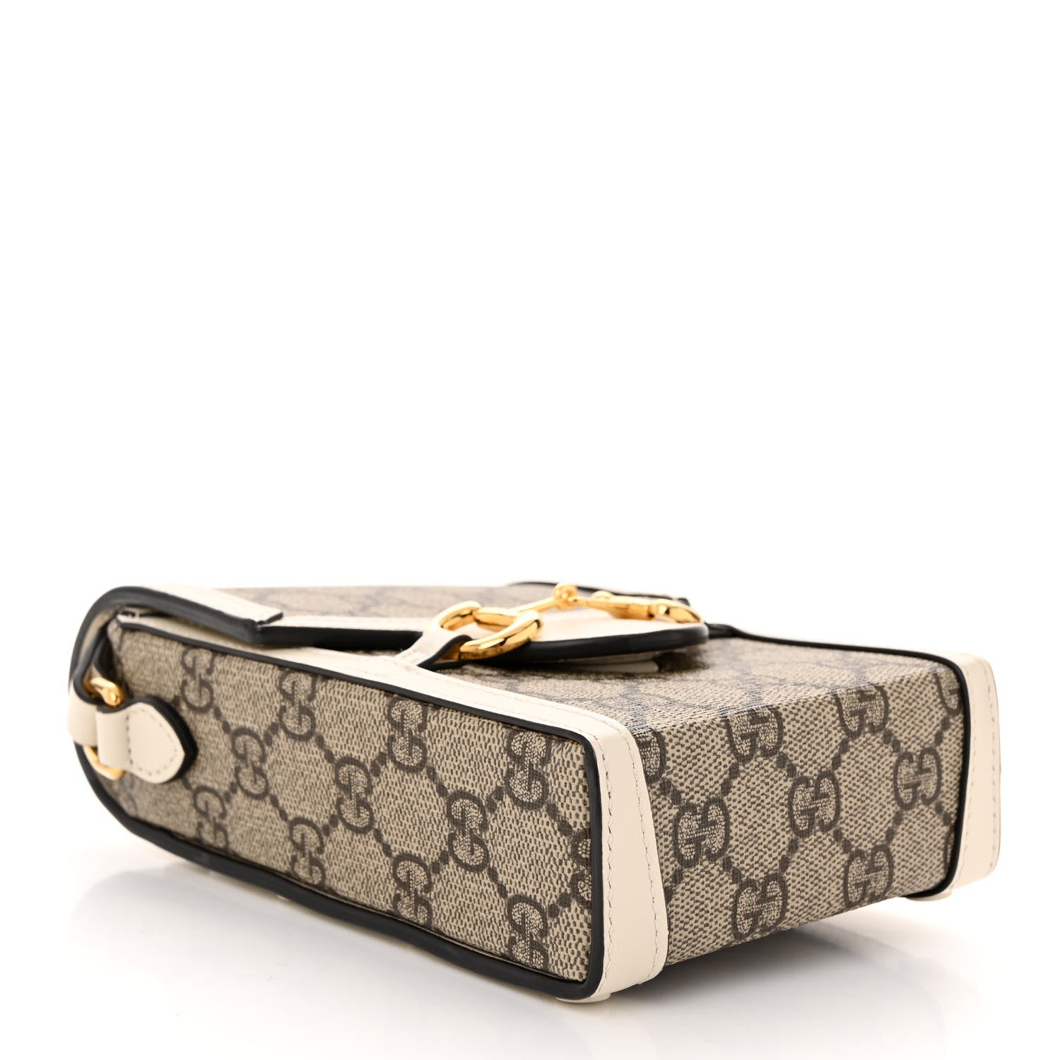 Gucci GG Supreme Monogram Azalea Calfskin Mini Horsebit 1955 Crossbody Bag Beige Ebony Mystic White 4 of 10