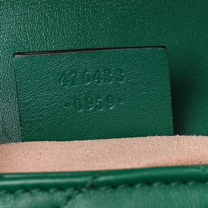 Gucci Calfskin Matelasse Super Mini GG Marmont Shoulder Bag Emerald Green 7 of 11