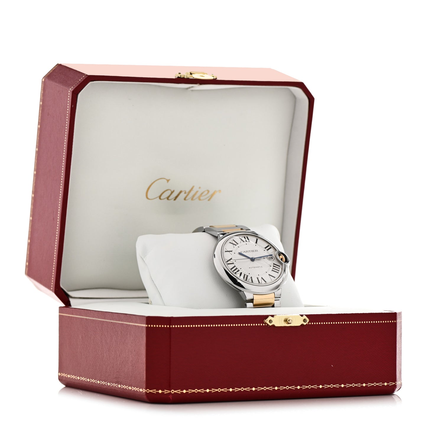 Stainless Steel 18K Yellow Gold 42mm Ballon Bleu De Cartier Automatic Watch