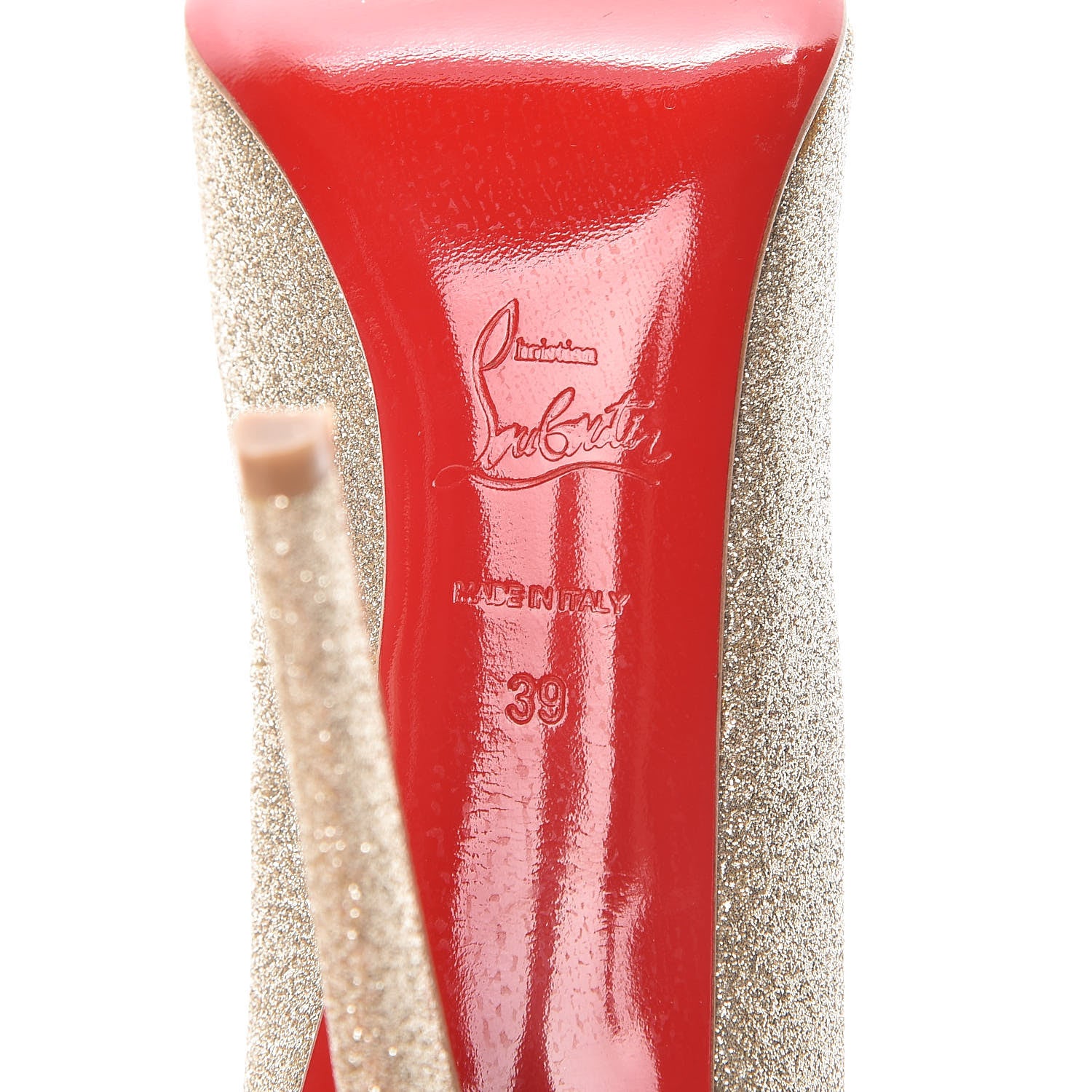 Christian Louboutin Mini Glitter V Neck 120 Pumps 39 Platine 7 of 10