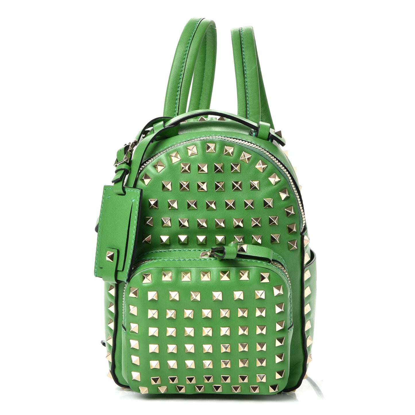 Calfskin Mini Rockstud All Over Backpack Green