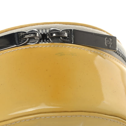Chanel Patent Quilted CC Chocolate Bar Round Shoulder Bag Yellow 8 of 16