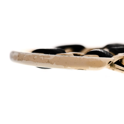 Chanel Lambskin CC Chain Hoop Earrings Black Gold 5 of 5