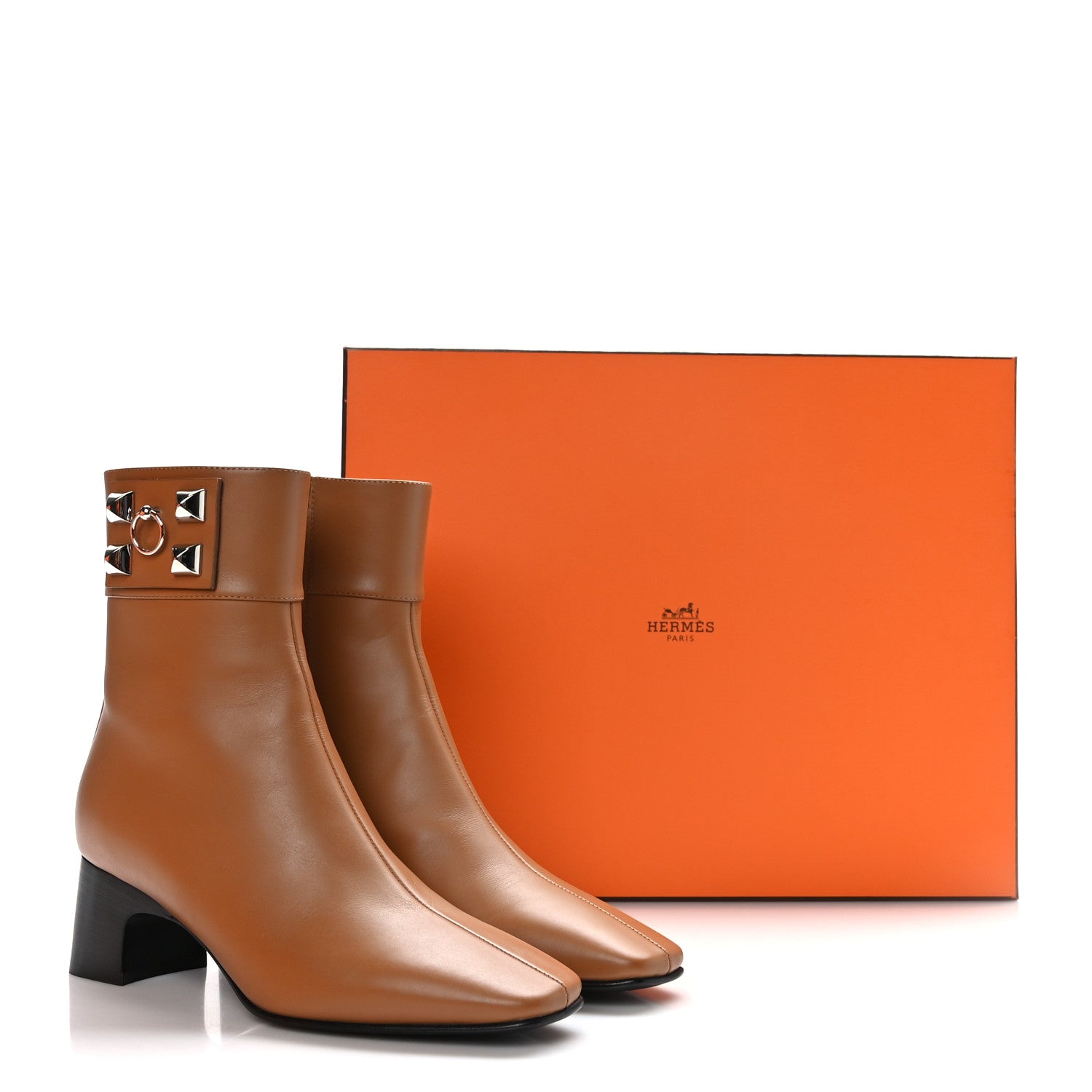 Hermes Calfskin Decouverte 50 Ankle Boots 36.5 Beige Dore 9 of 9