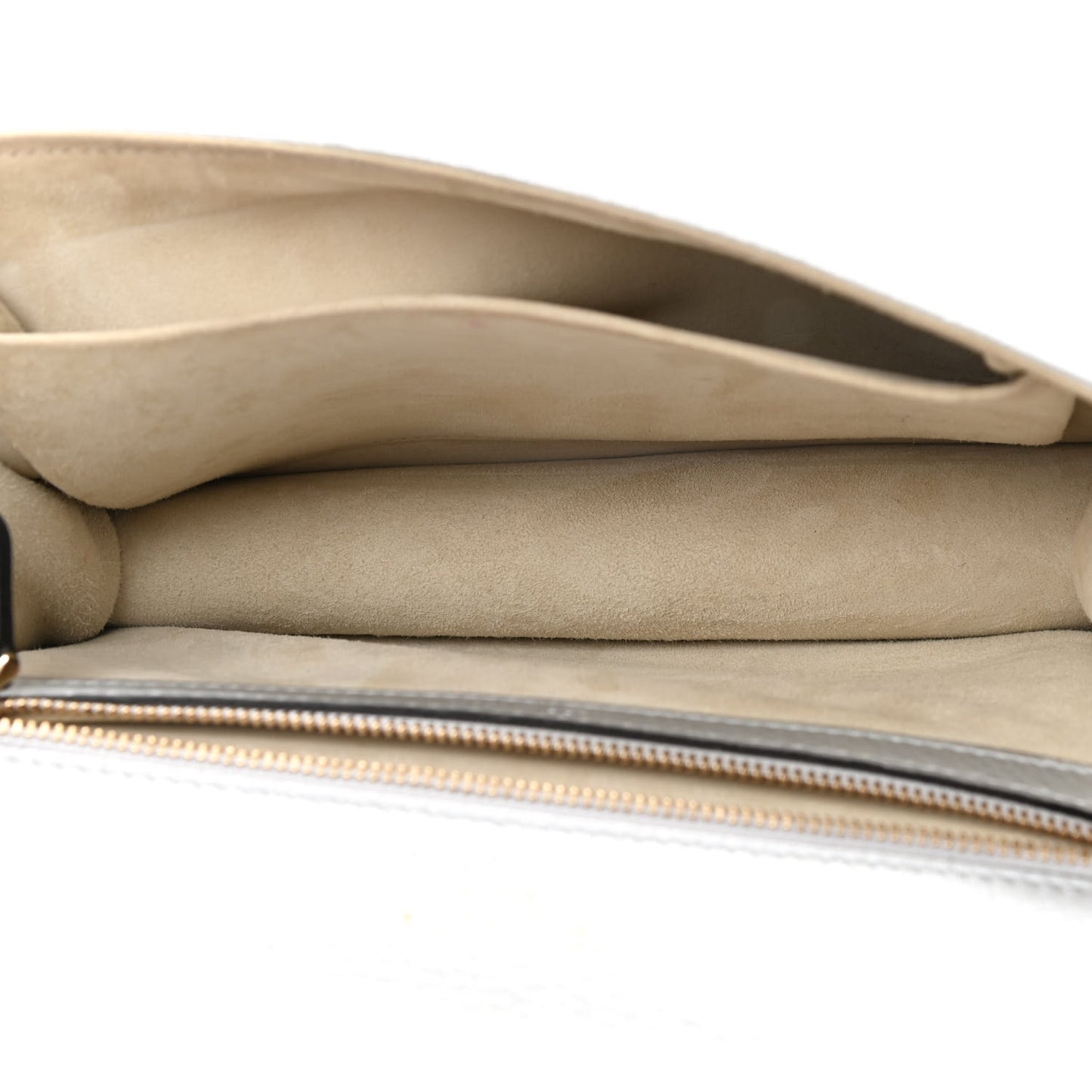 Metallic Grained Calfskin Medium Diorama Flap Bag Silver