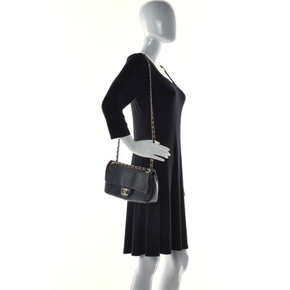 Chanel Calfskin Chevron Quilted Small Surpique Flap Black 2 of 21