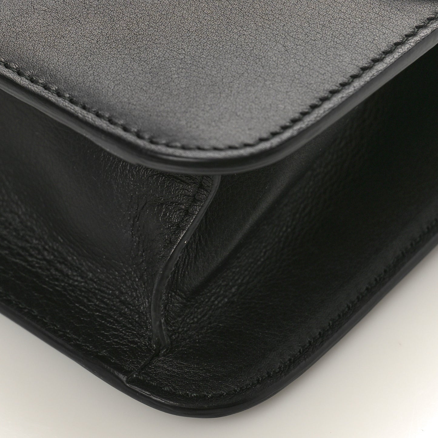 Calfskin Peony Small Chain Shoulder Bag Black