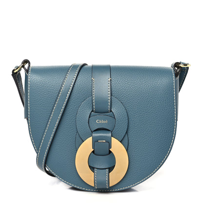 Chloe Grained Calfskin Small Darryl Saddle Crossbody Bag Mirage Blue 1 of 10