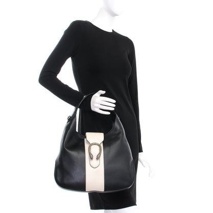 Gucci Calfskin Web Medium Dionysus Hobo Black White 3 of 8