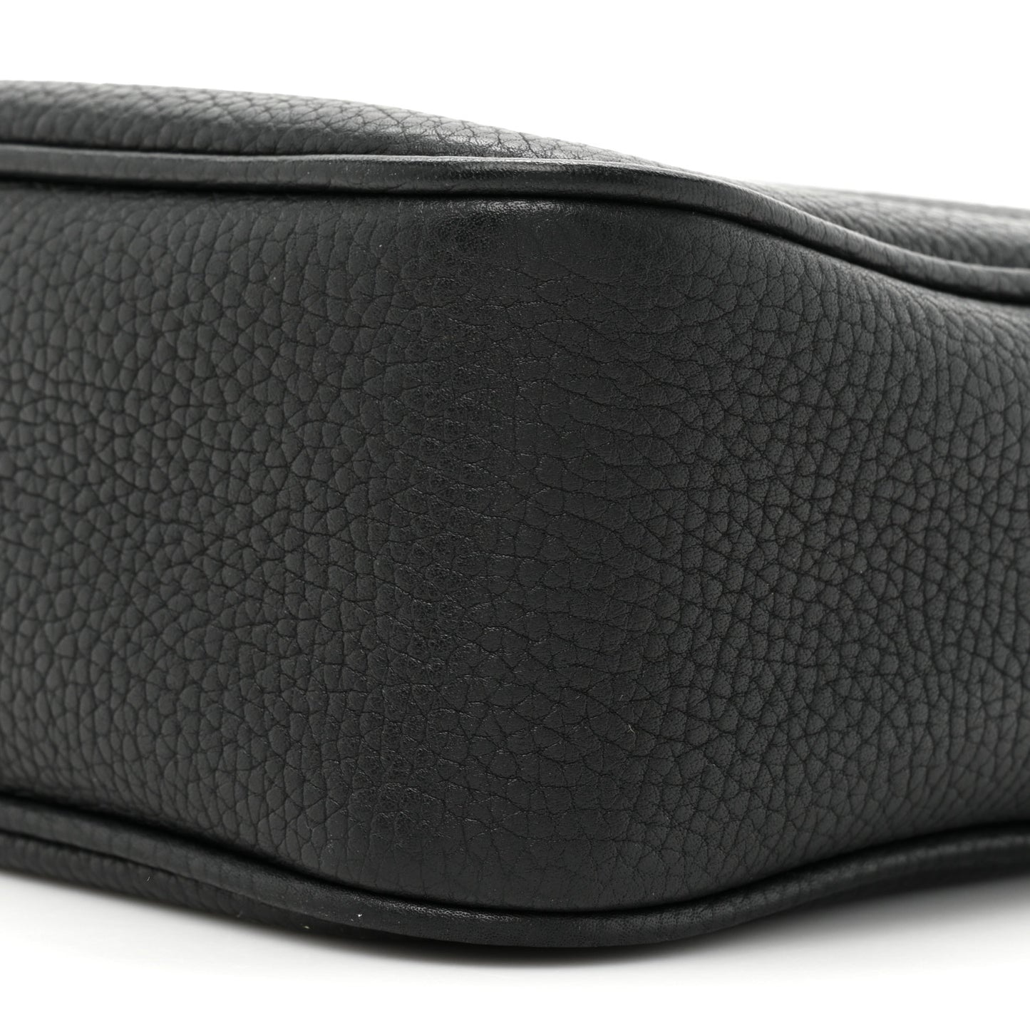 Pebbled Calfskin Small Soho Disco Bag Black