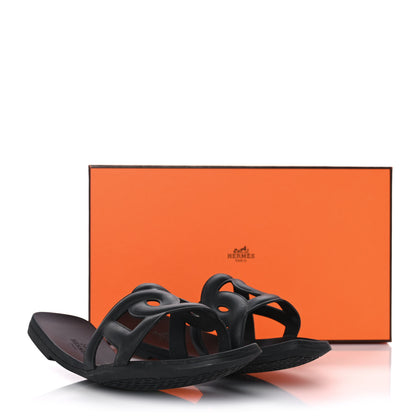 Hermes Rubber Aloha Sandals 38 Black 9 of 9