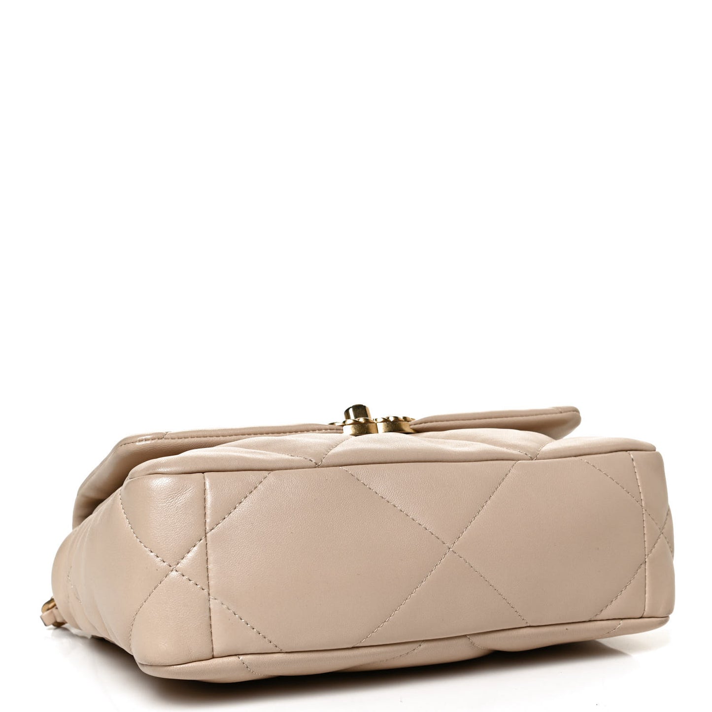 Lambskin Quilted Medium Chanel 19 Flap Light Beige