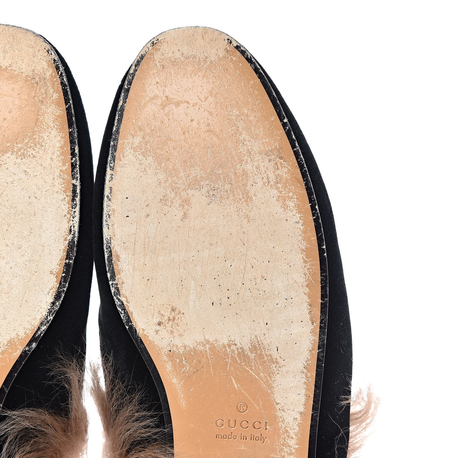 Gucci Velvet Fur Womens Princetown Slippers 41 Black 11 of 12