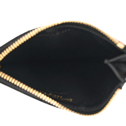 Saint Laurent Grain De Poudre Matelasse Chevron Monogram Fragments Zippered Card Case Black 5 of 7