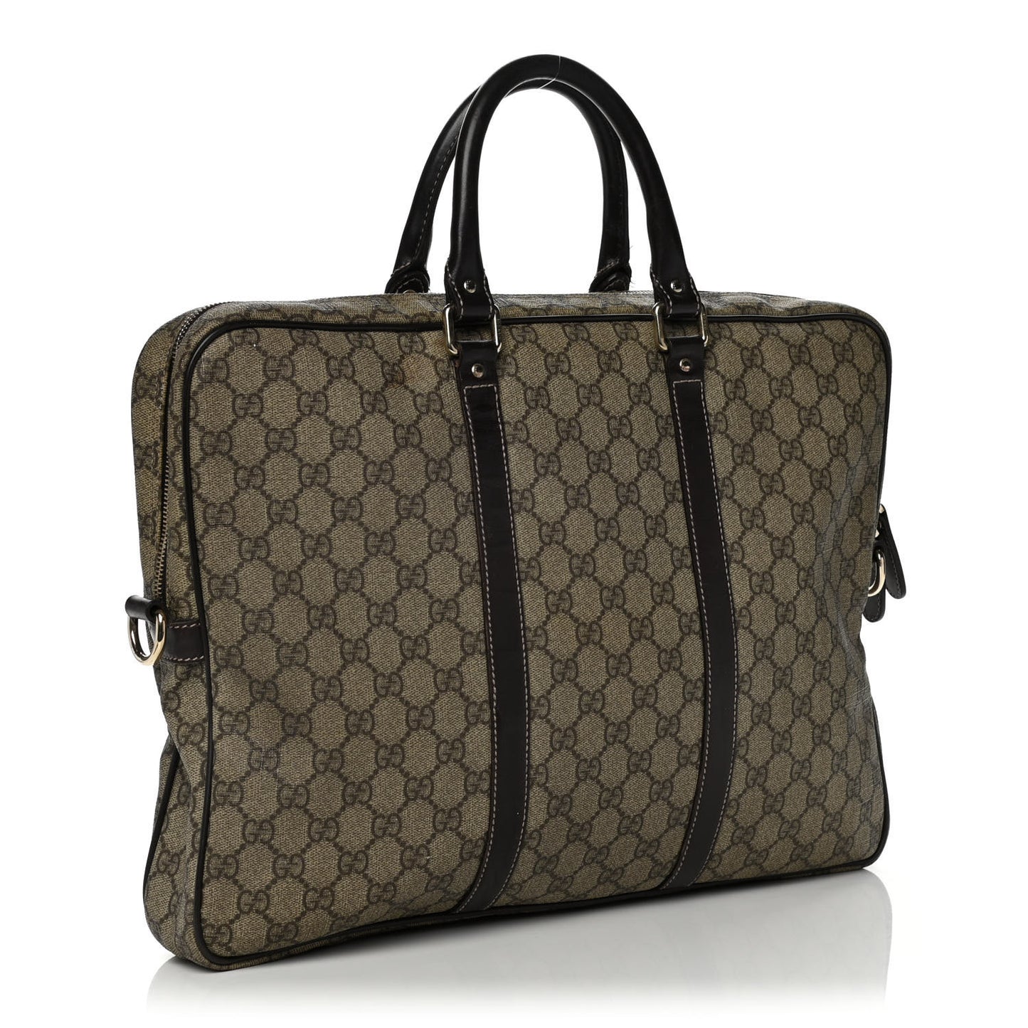 GG Plus Monogram Briefcase Dark Brown