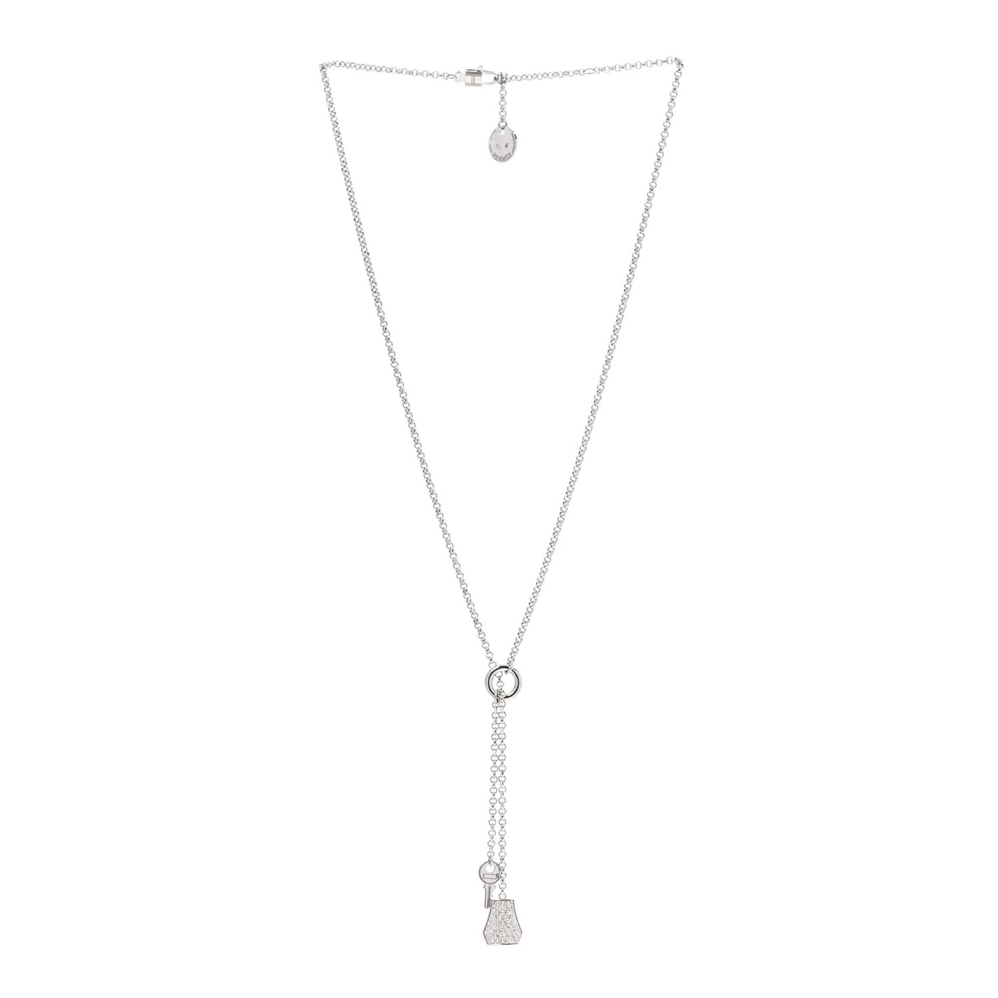 18K White Gold Diamond PM Kelly Clochette Necklace