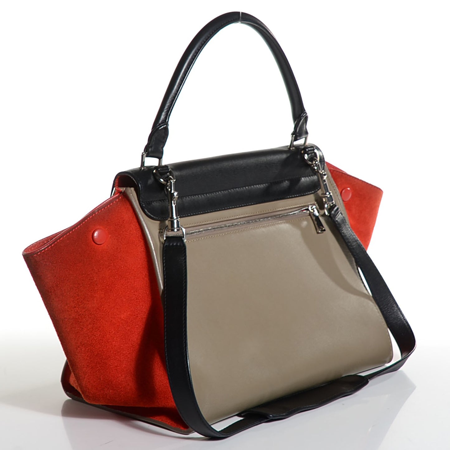 Smooth Calfskin Suede Medium Tri-Color Trapeze
