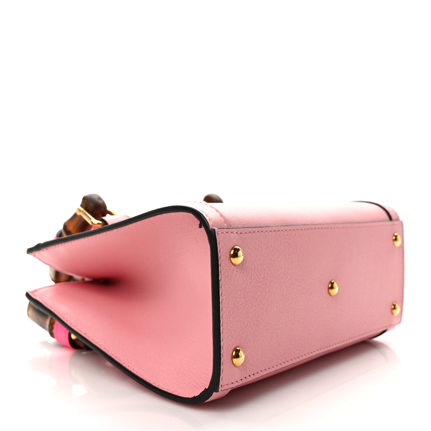 Gucci Wonka Grain Calfskin Mini Diana Tote Bag Wild Rose Fuxia Fluo 4 of 9