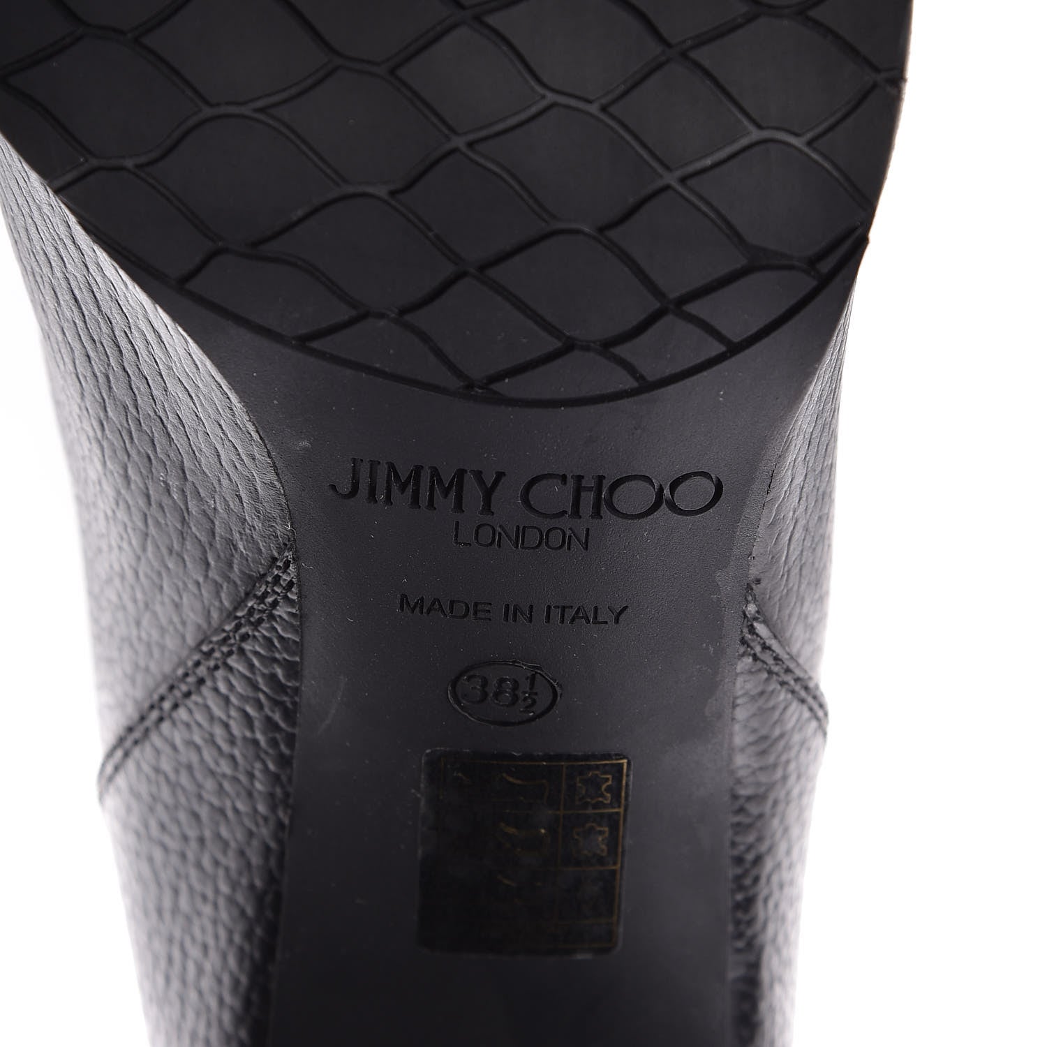 Jimmy Choo Grainy Calfskin Knee High Boots 38.5 Black 8 of 8