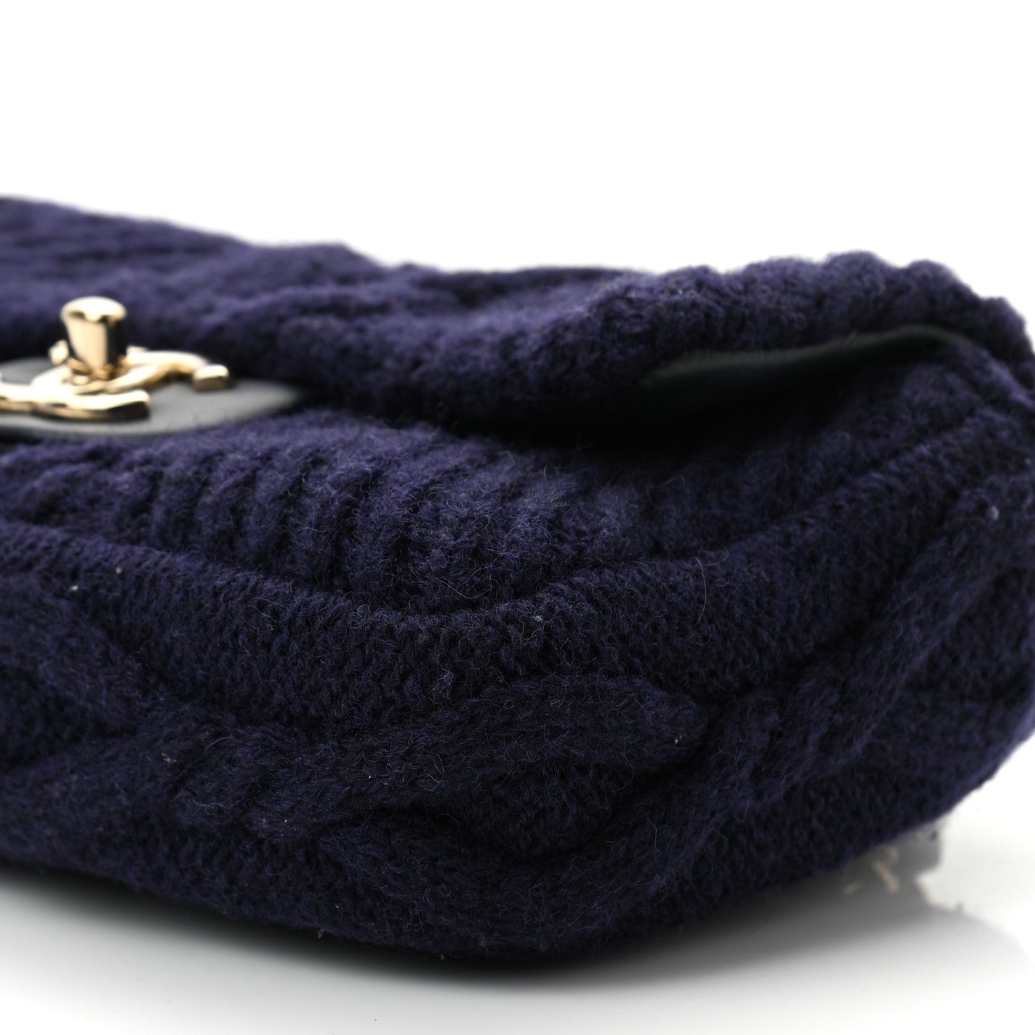 Chanel Cable Knit Mini Paris-Hamburg Flap Navy Blue 10 of 10