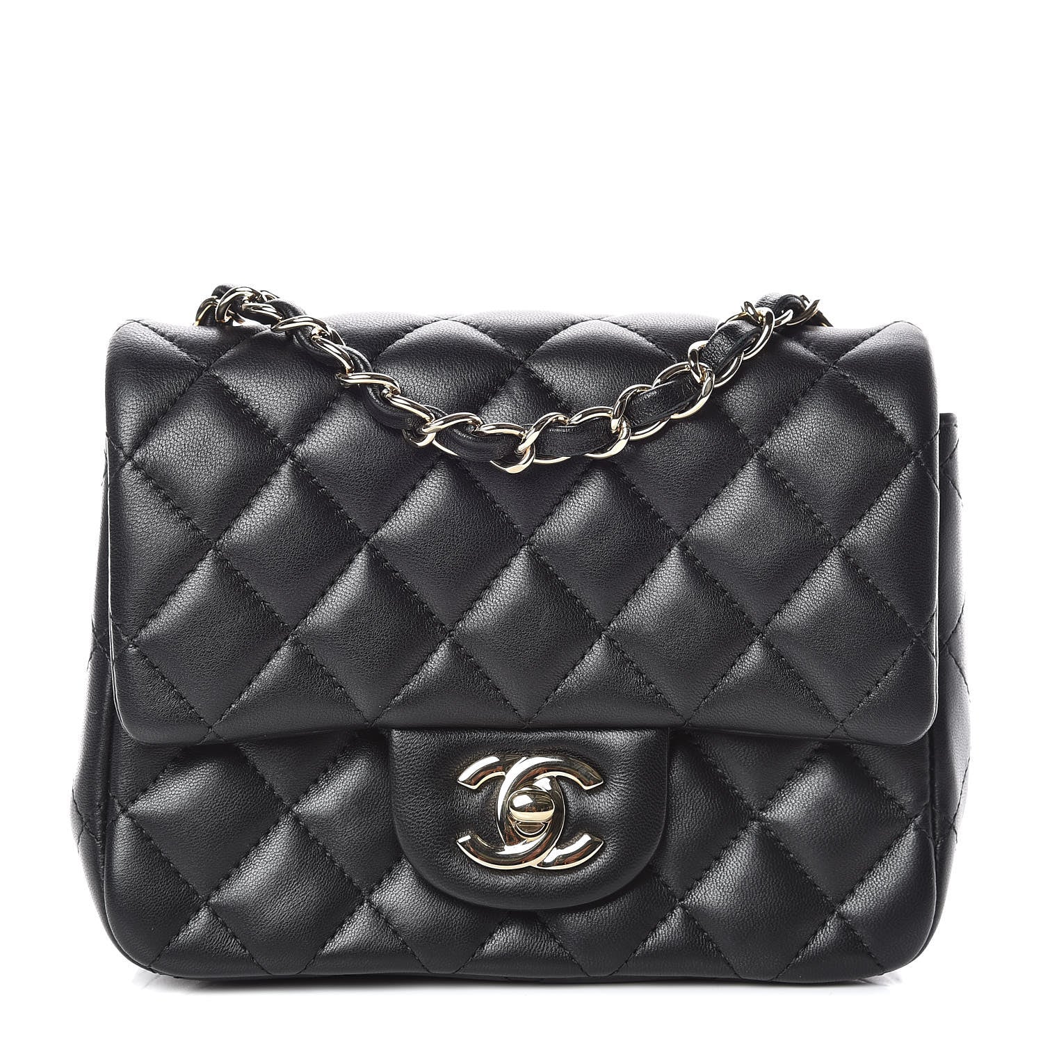 Chanel Lambskin Quilted Mini Square Flap Black 1 of 10