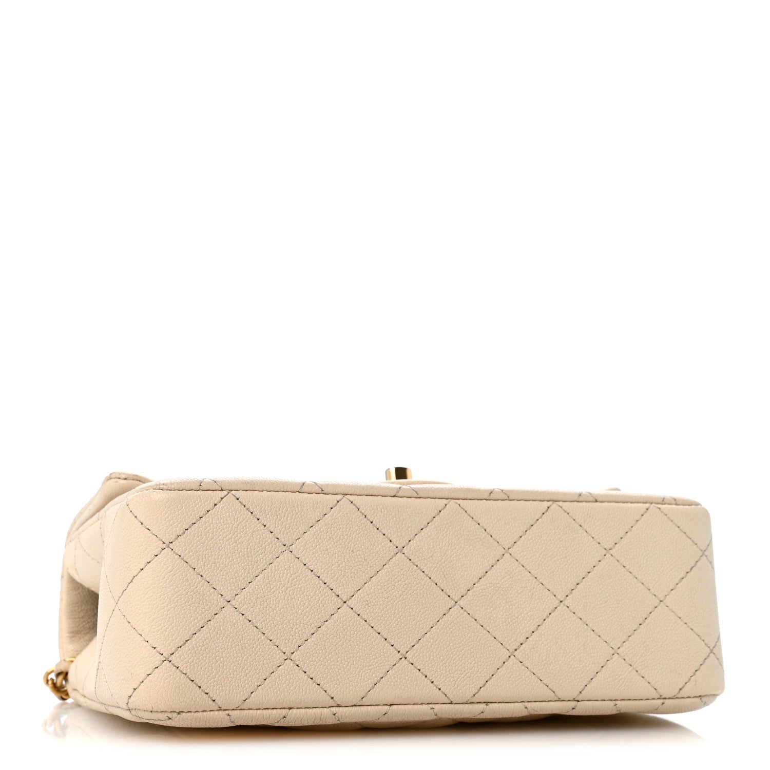 Chanel Caviar Quilted Mini Top Handle Rectangular Flap Beige 4 of 13