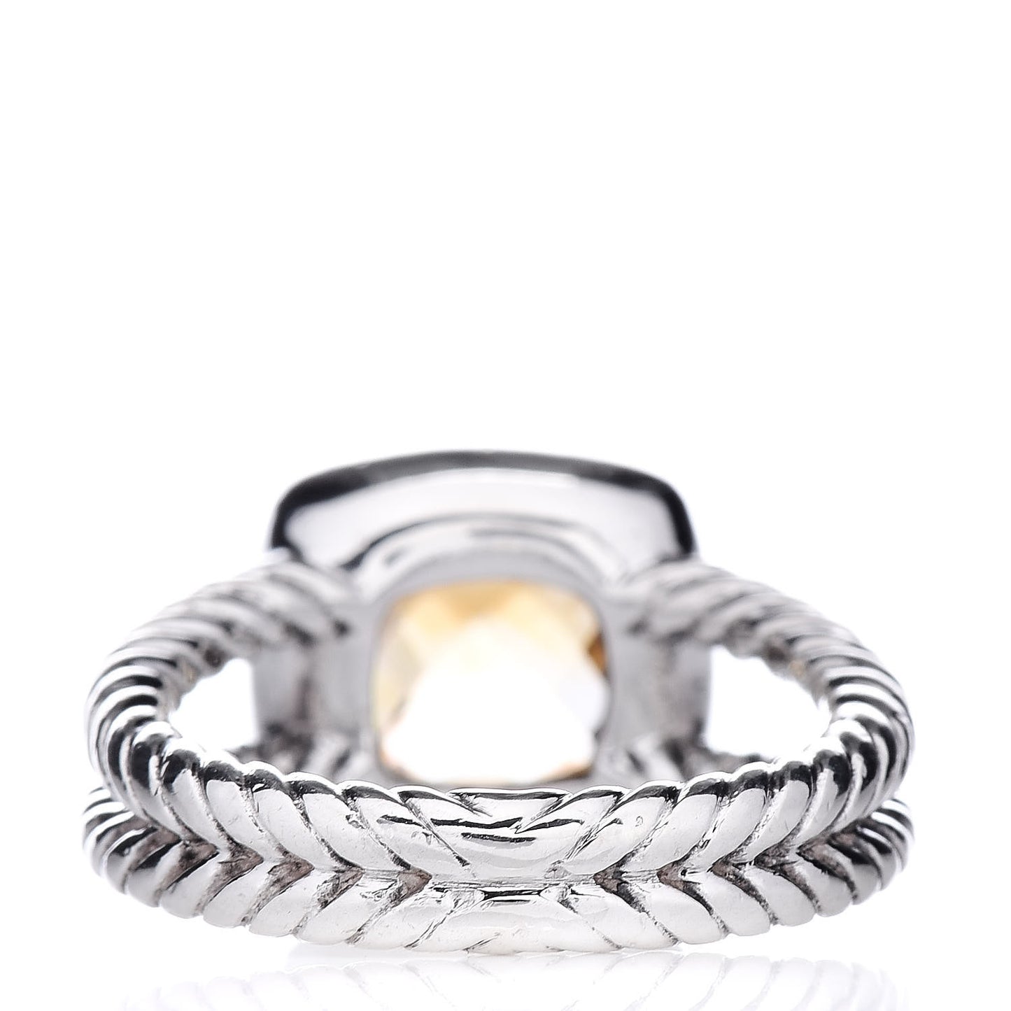 Sterling Silver Diamond Citrine 7mm Petite Albion Ring 49 4.75