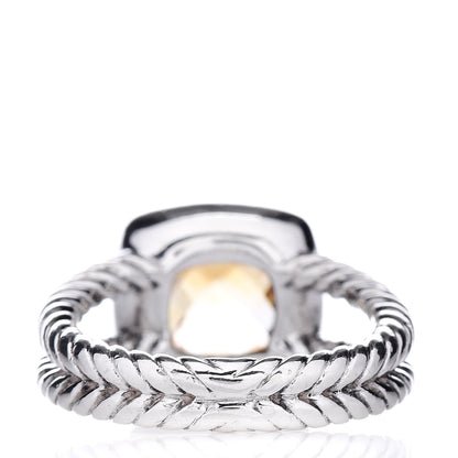 David Yurman Sterling Silver Diamond Citrine 7mm Petite Albion Ring 49 4.75 4 of 5