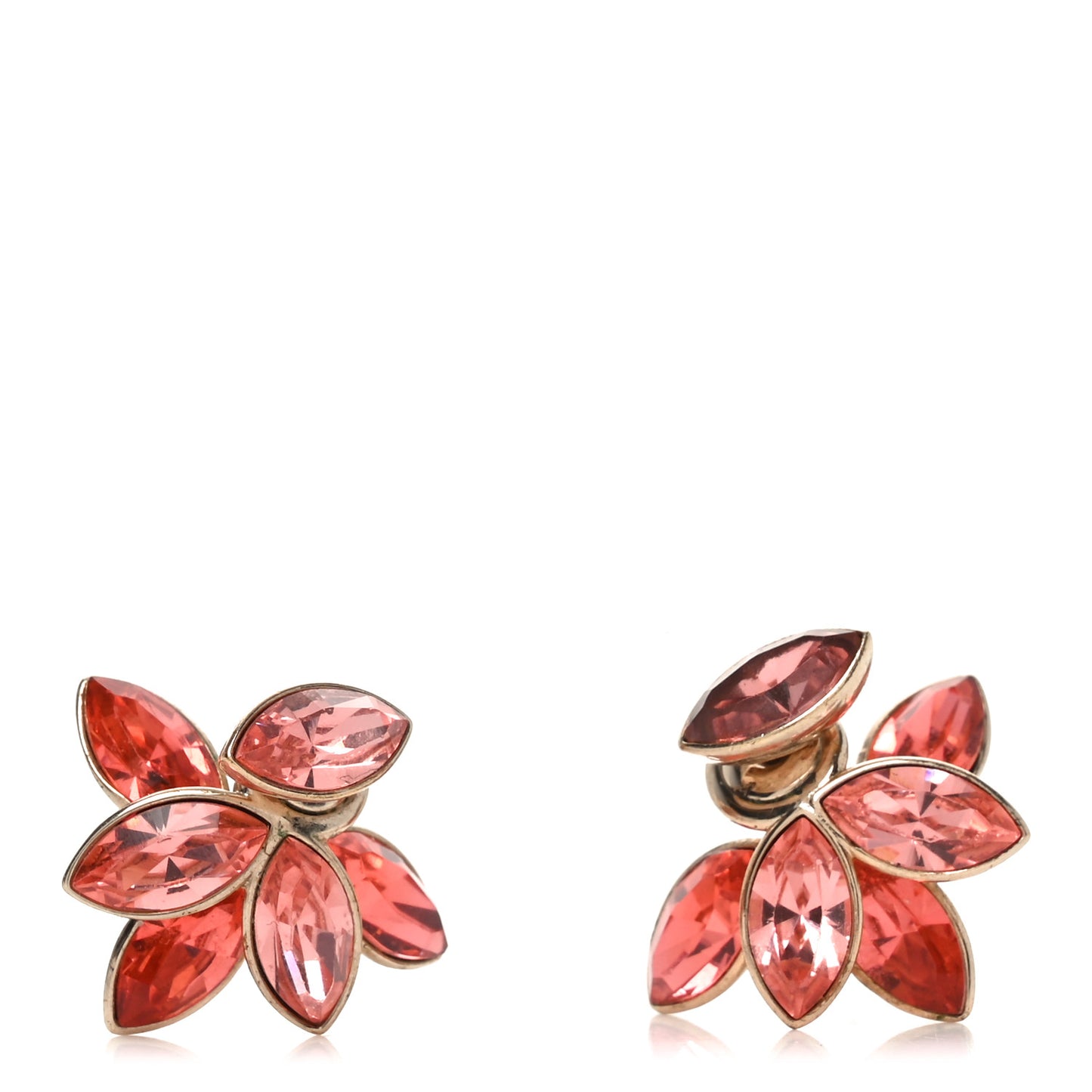 Metal Crystal Tribal Earrings Pink