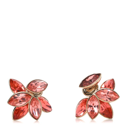 Christian Dior Metal Crystal Tribal Earrings Pink 1 of 4