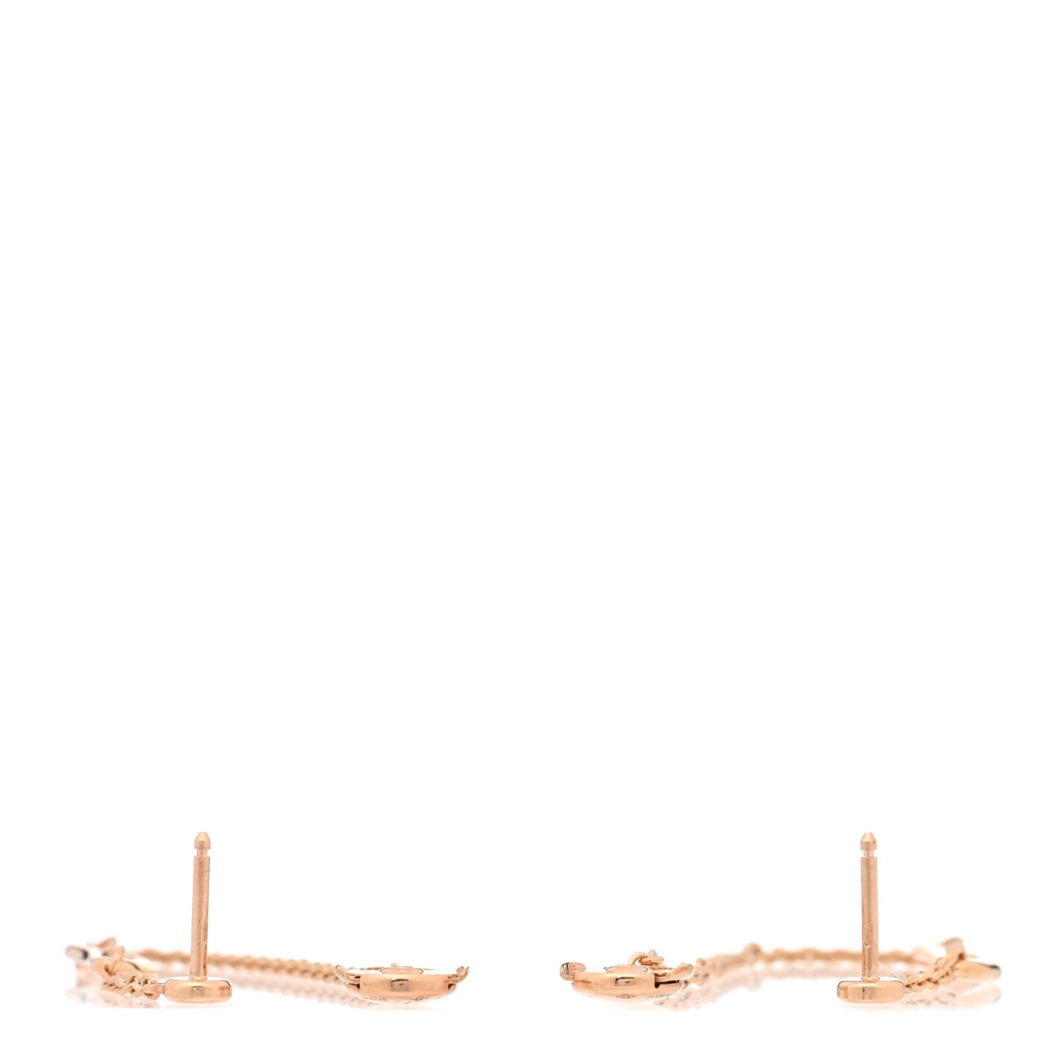 Hermes 18K Rose Gold TPM Chaine D'Ancre Punk Earrings 3 of 4