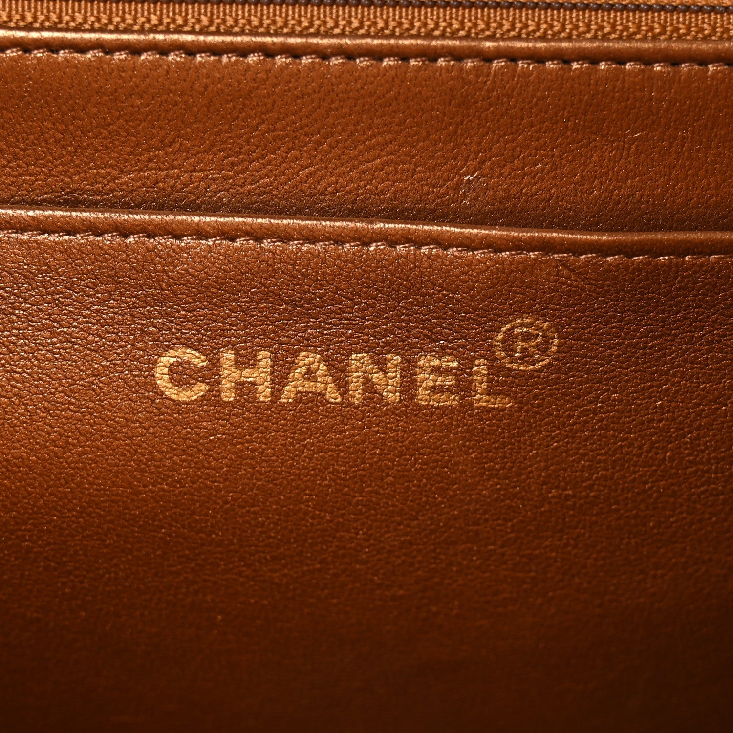 Chanel Metallic Lambskin Quilted XL Jumbo Single Flap Bronze 6 of 11