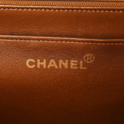 Chanel Metallic Lambskin Quilted XL Jumbo Single Flap Bronze 6 of 11