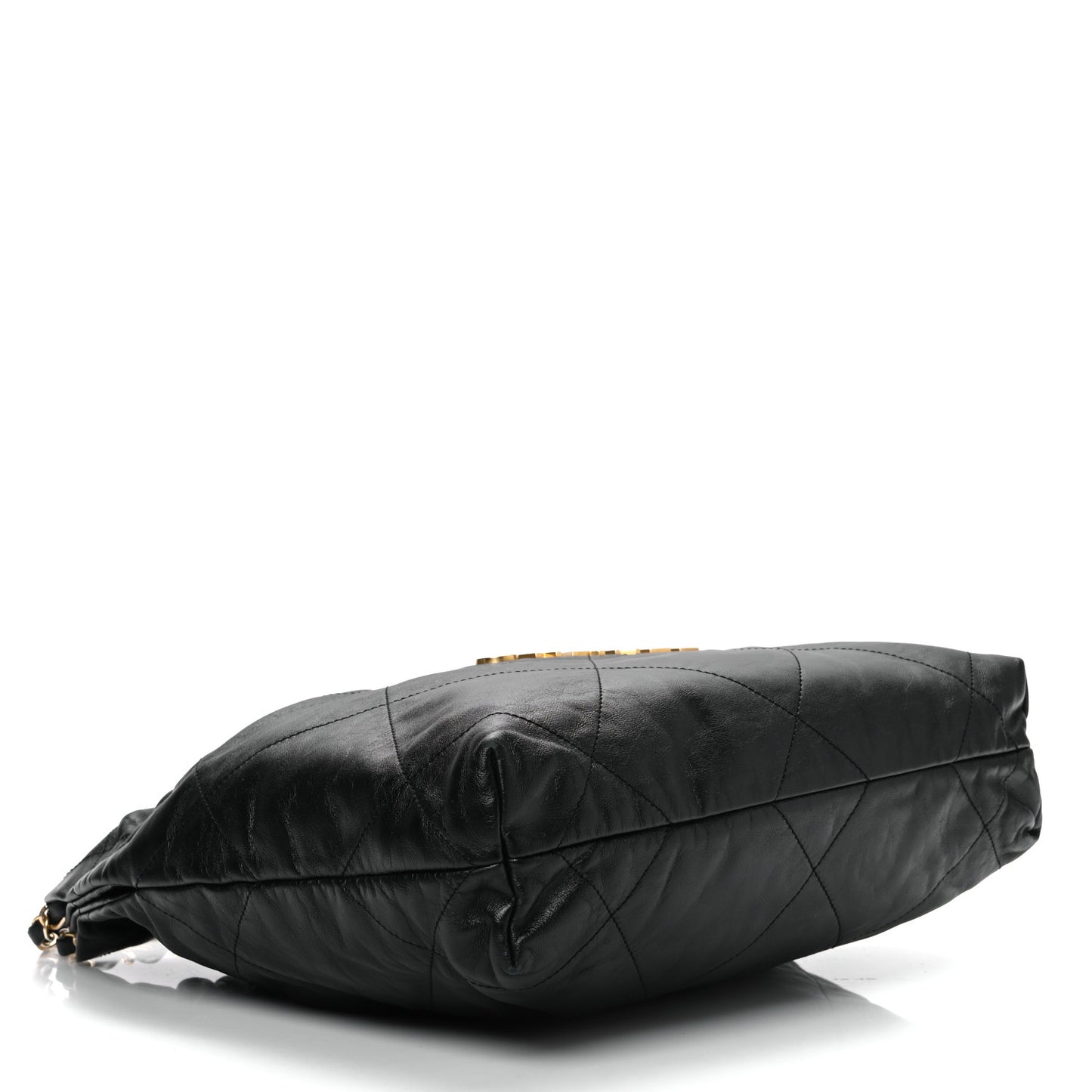 Shiny Calfskin Quilted Small Chanel 22 Black
