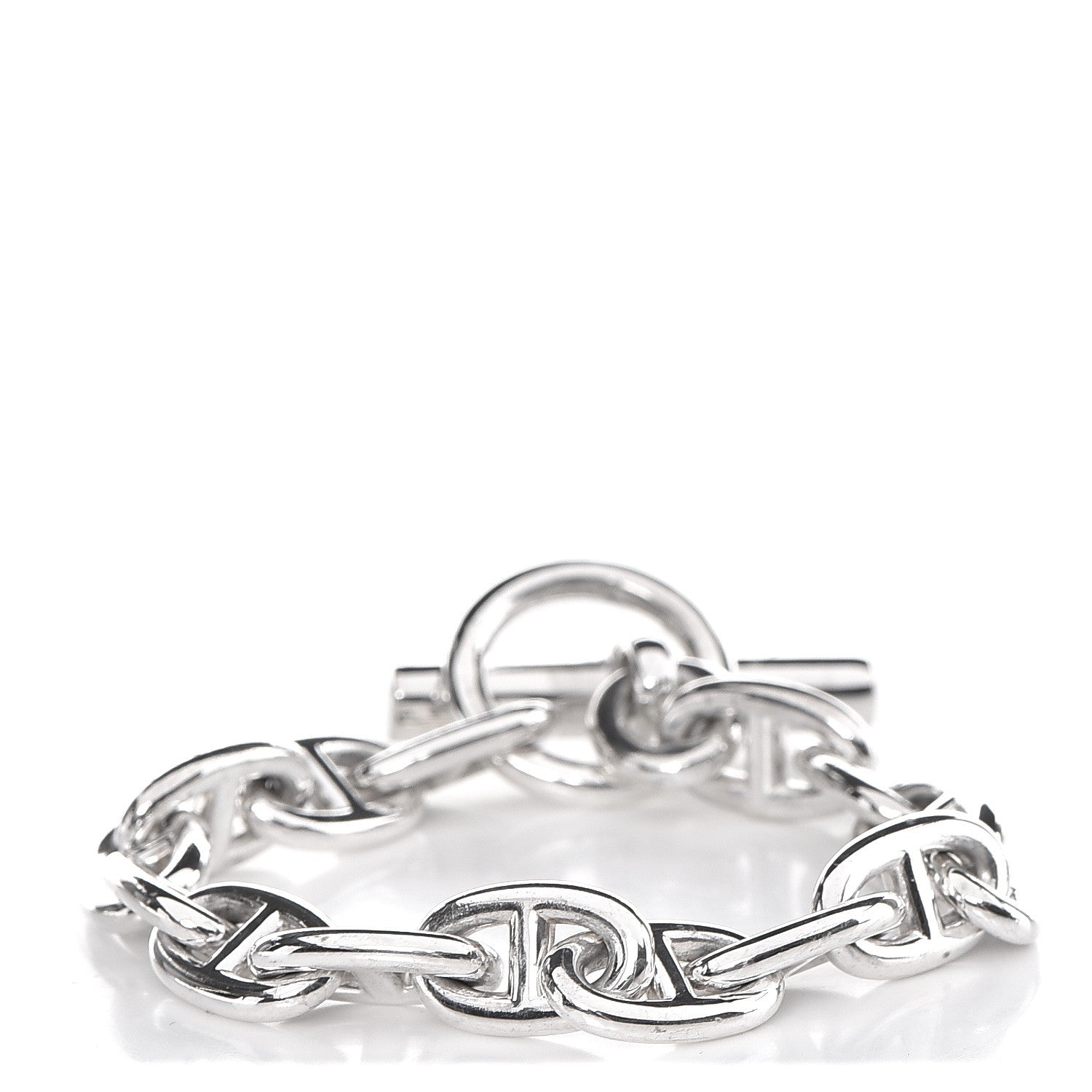 Hermes Sterling Silver Chaine d'Ancre Bracelet TGM 15 1 of 3