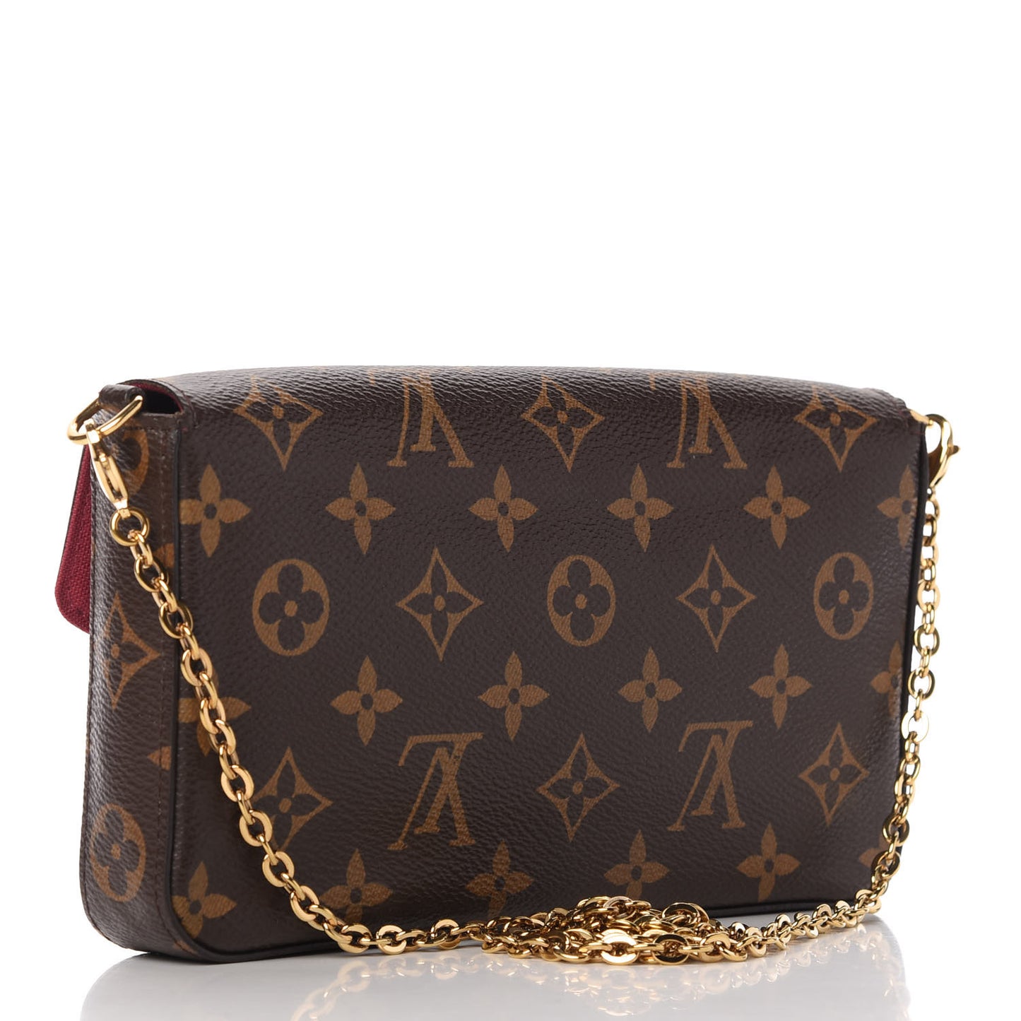Monogram Pochette Felicie Chain Wallet Fuchsia