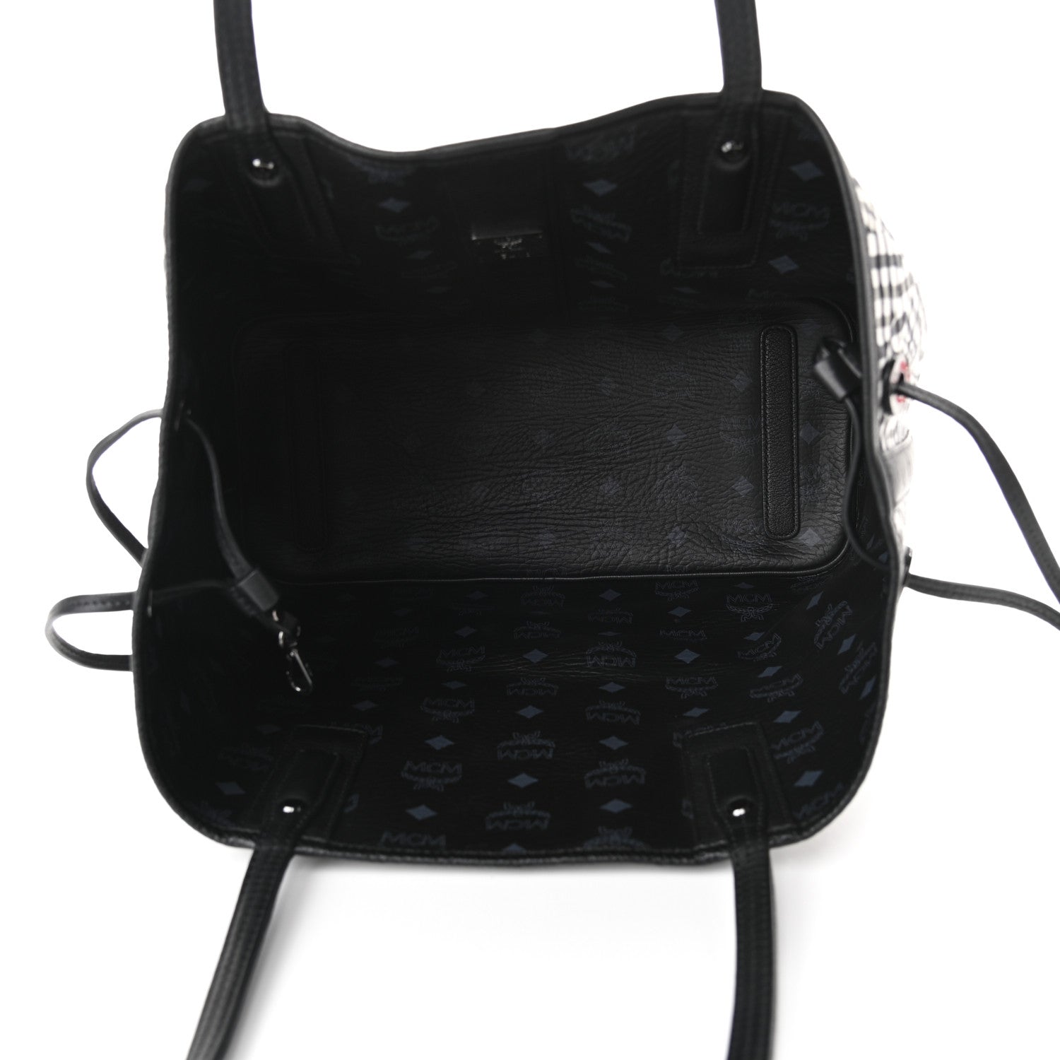 MCM Visetos Medium Liz Reversible Shopper Tote Black 8 of 14