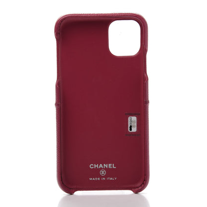 Chanel Caviar Quilted iPhone 11 Tech Case Dark Pink 3 of 9