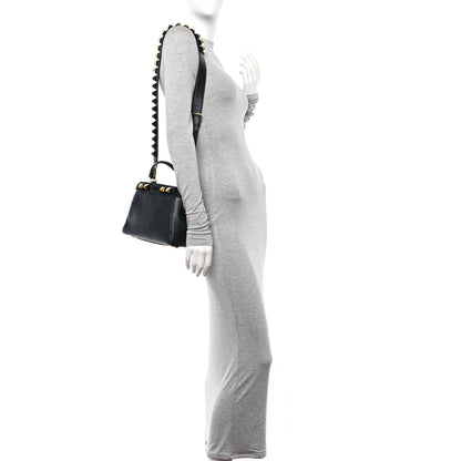 Fendi Nappa Studded Mini Peekaboo Iconic Satchel Black 2 of 12