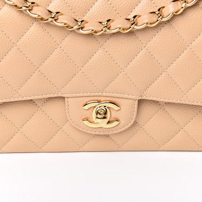 Chanel Caviar Quilted Medium Double Flap Beige Clair 10 of 13