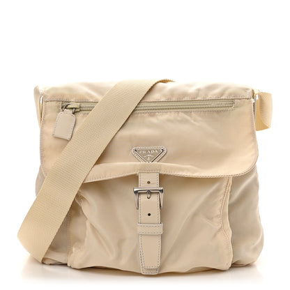 Prada Nylon Vela Saffiano Single Buckle Messenger Shoulder Bag Deserto 1 of 11